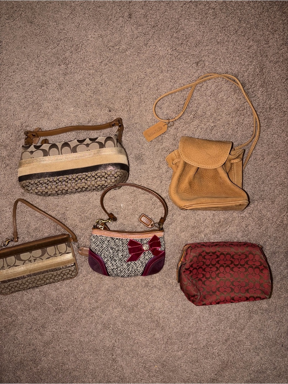 Coach Vintage Bag/Wristlet/Pouch Bundle